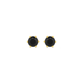 22K Gold Black Stud Earrings